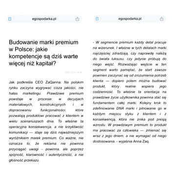 Anna Zaq dla e-gospodarka "O kulisach prowadzenia marki premium"