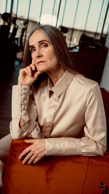 Koszula z mankietem w jodełkę