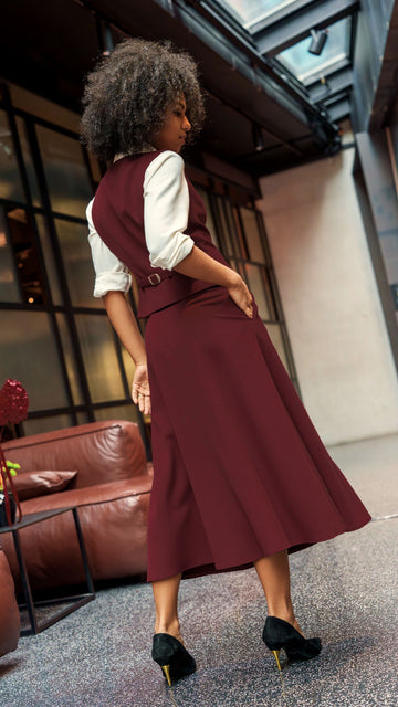Burgundowa spódnica