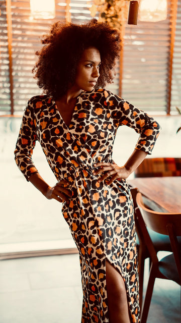 Kopertowa sukienka maxi