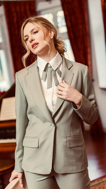 Marynarka z lekkiej wełny + Torebka Akcesoriów